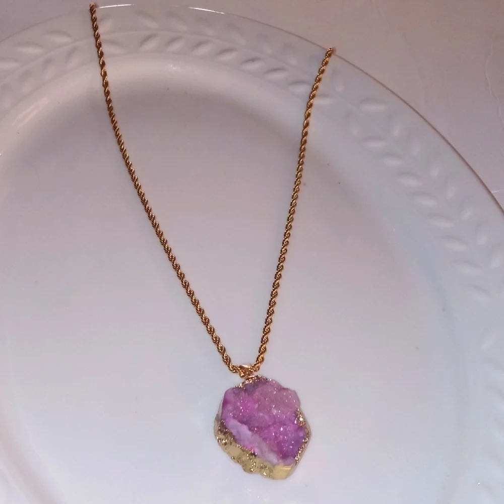 Necklace set pink stone earring Set